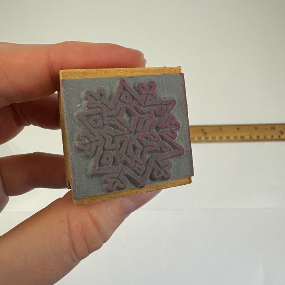 2 Vtg 90s Christmas Holiday Mouse Rat Snowflake Rubber Stamp Center Enterprises - Picture 5 of 7